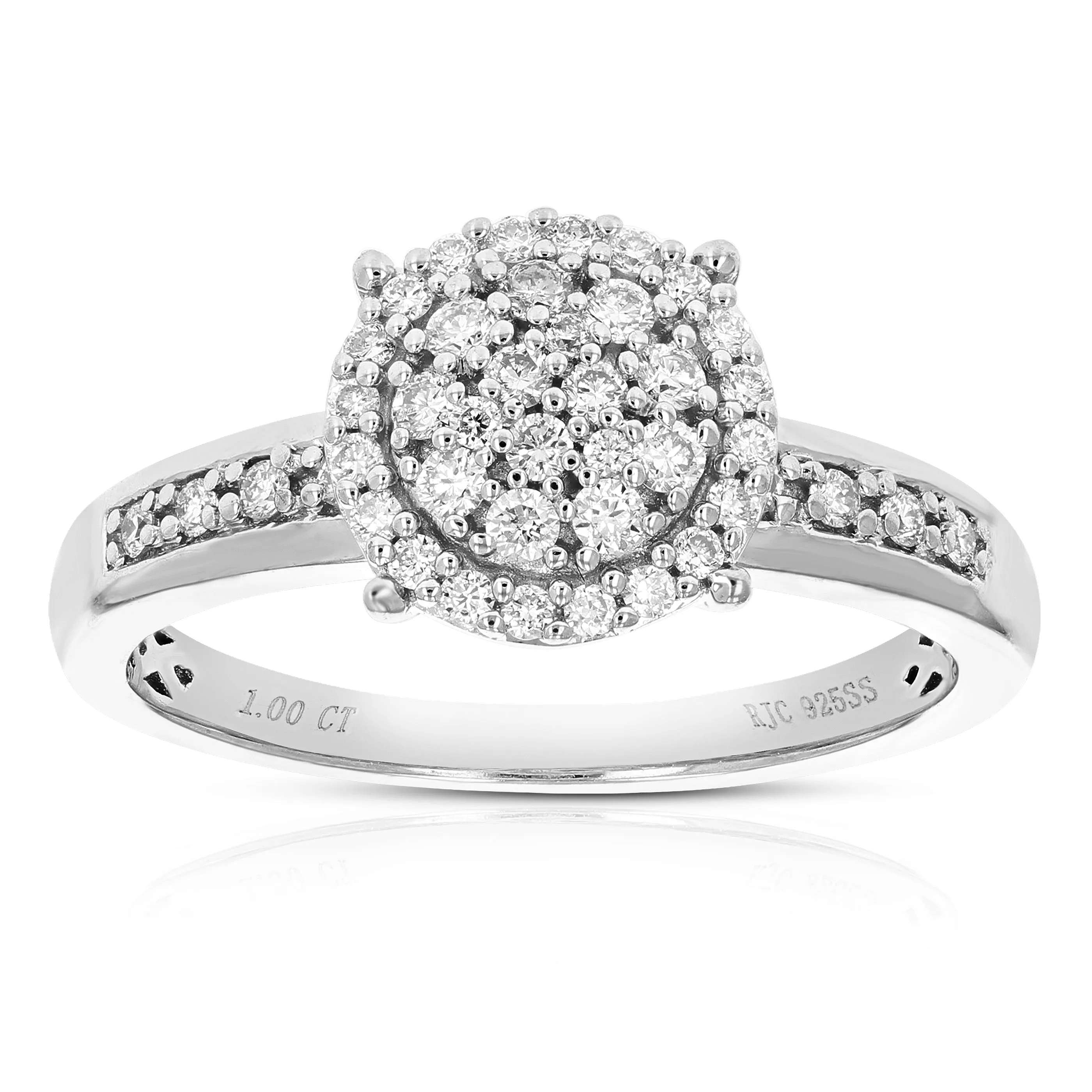 1 cttw Lab Grown Diamond Wedding Ring Set in Sterling Silver