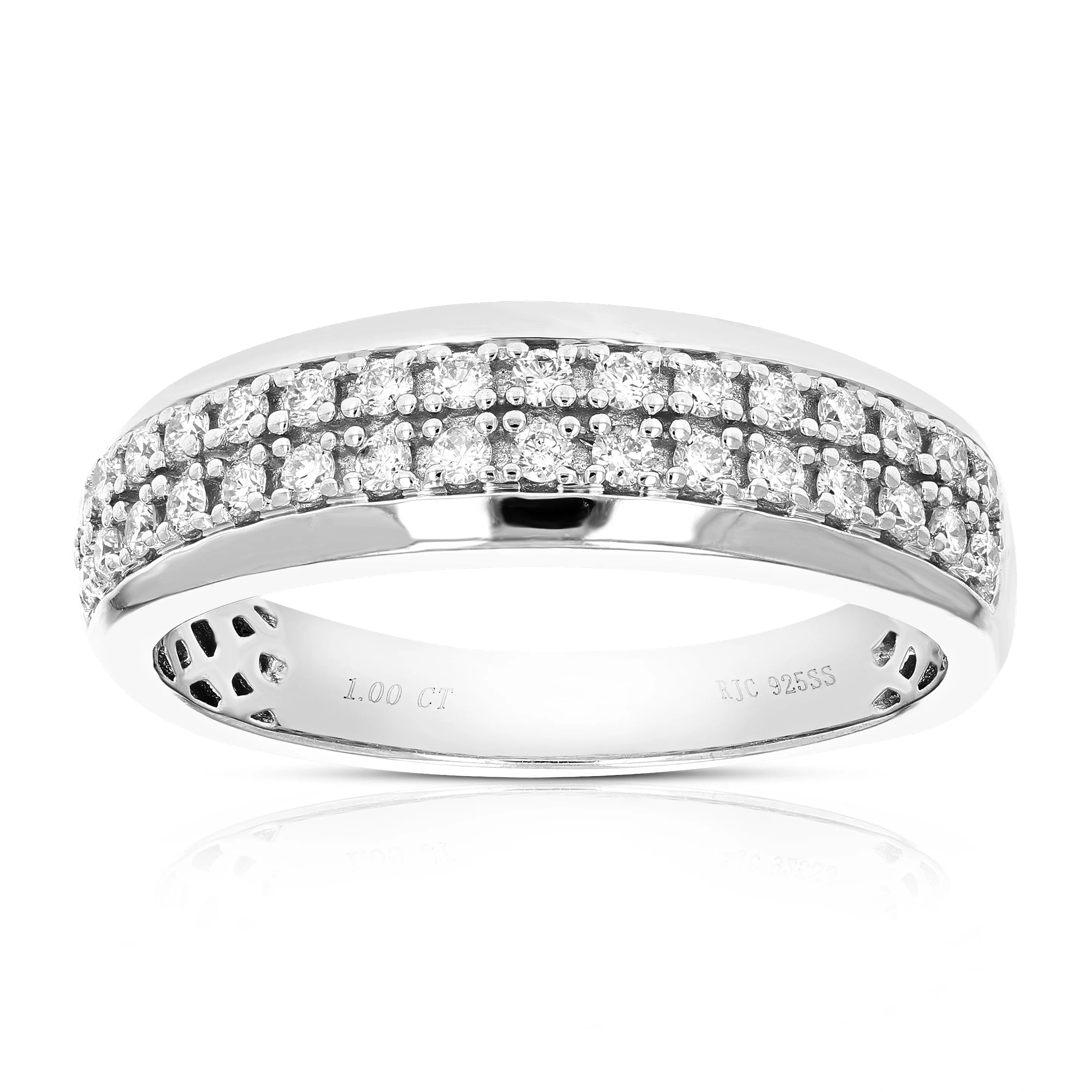 1 cttw Lab Grown Diamond Wedding Ring Set in Sterling Silver