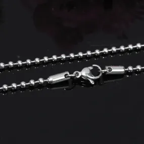 1 Silver Tone Stainless Steel Ball Chain with Lobster Claw Clasp for Jewelry Making, 20.5" long fch0395