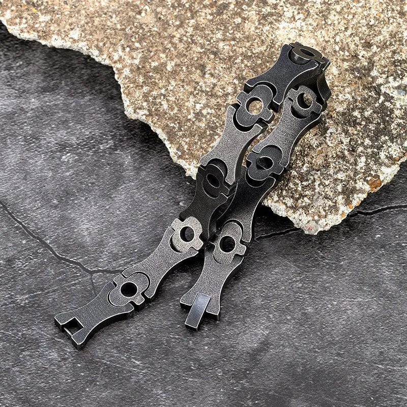 12mm Wide Men Stainless Steel Vintage Black Bicycle Chain Bracelet