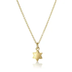 14k Gold Dainty Star of David Necklace