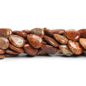 17x11mm Fossil Coral Plain Pears 15 inch 21 beads