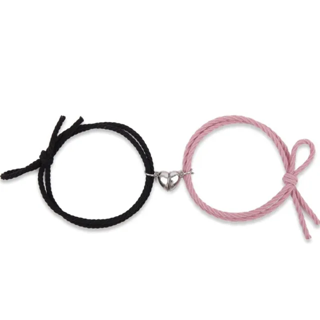 1Pair Two halves Heart Magnetic Bracelet