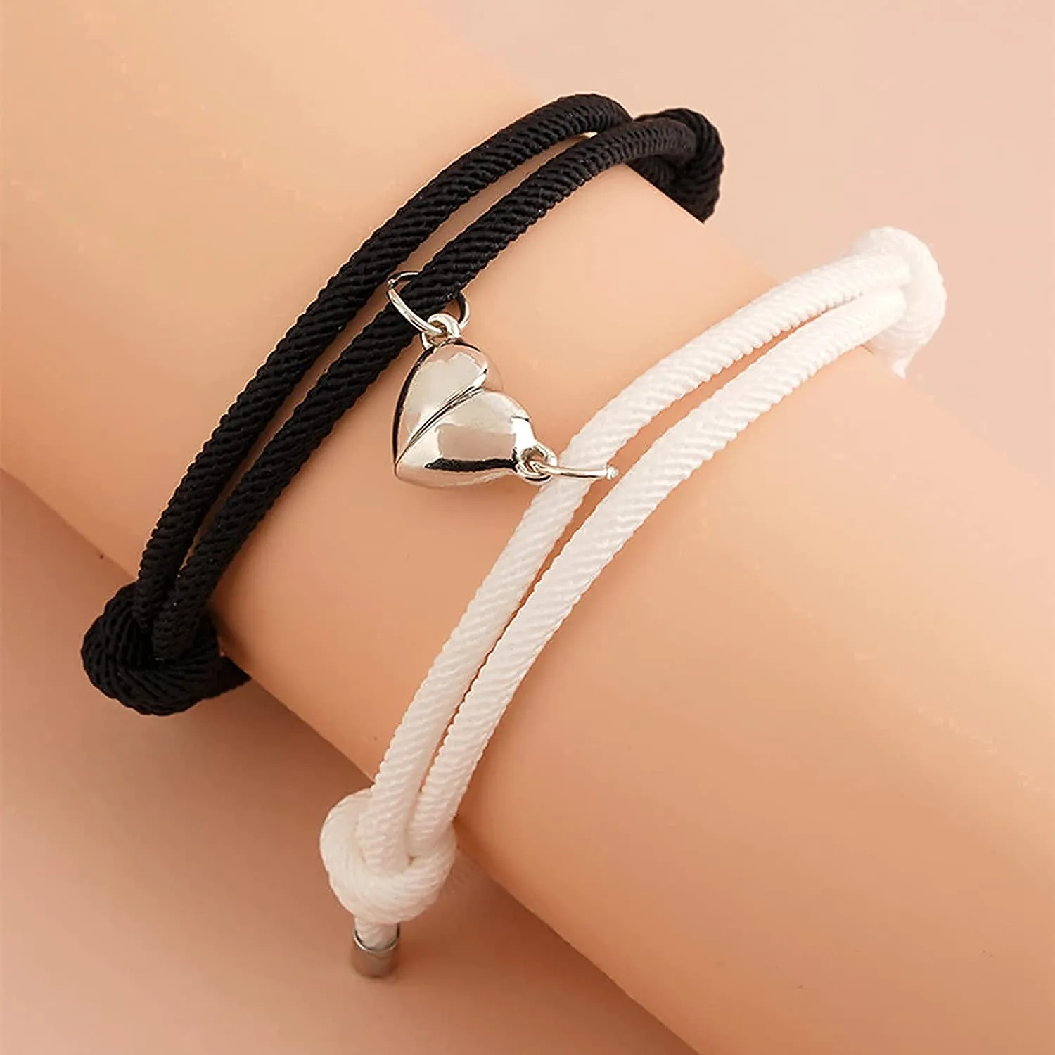 1Pair Two halves Heart Magnetic Bracelet
