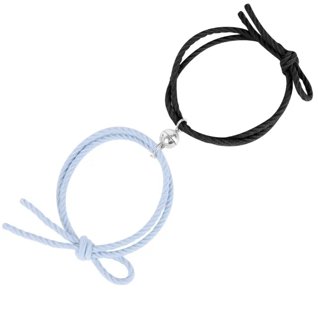 1Pair Two halves Heart Magnetic Bracelet