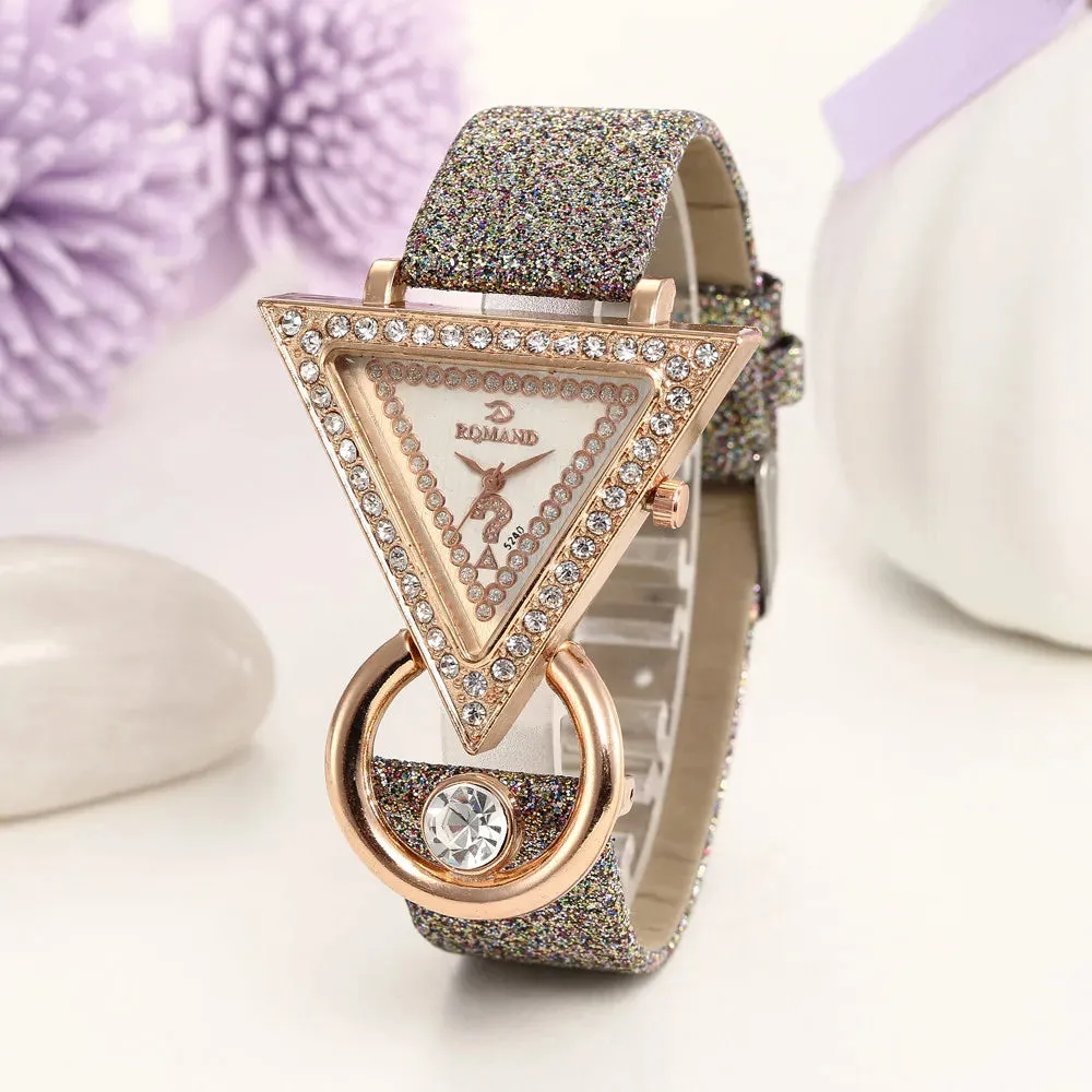 2020 Relogio Feminino Female Triangle Bling Diamond Watch