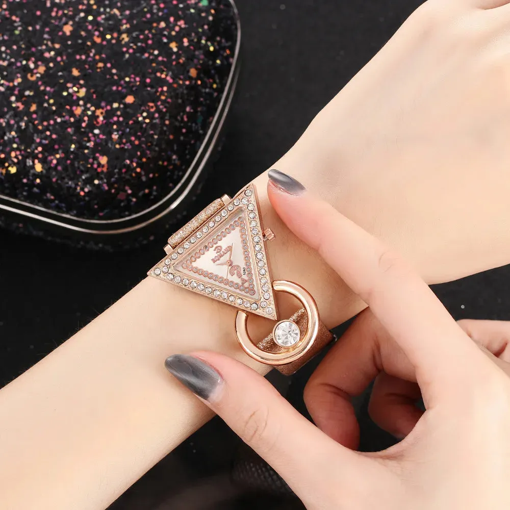2020 Relogio Feminino Female Triangle Bling Diamond Watch