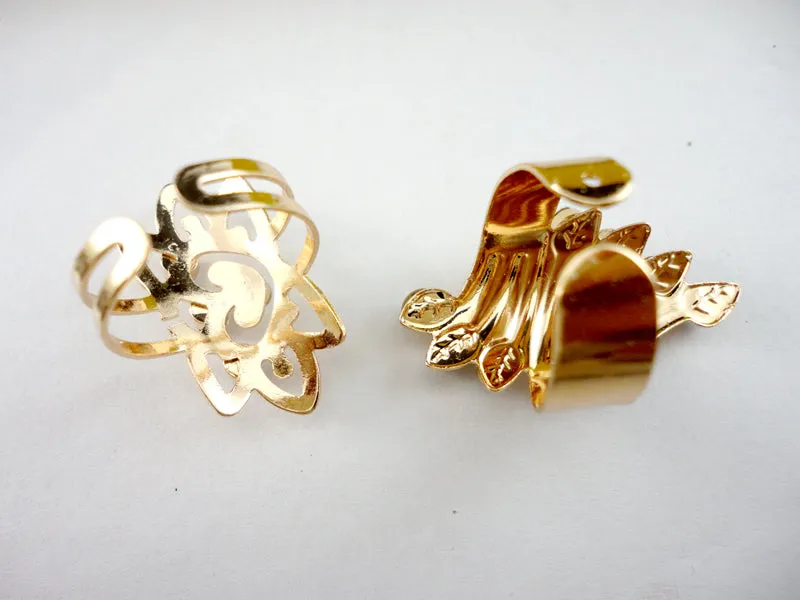 20pcs Mix Style Zinc Alloy Gold Band Ring Adjustable Toe Ring for Women or Men