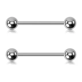 2PCS 16G Titanium Internally Threaded Nipple Rings