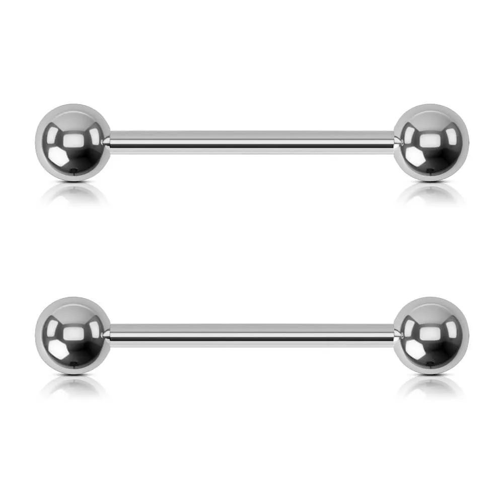 2PCS 16G Titanium Internally Threaded Nipple Rings