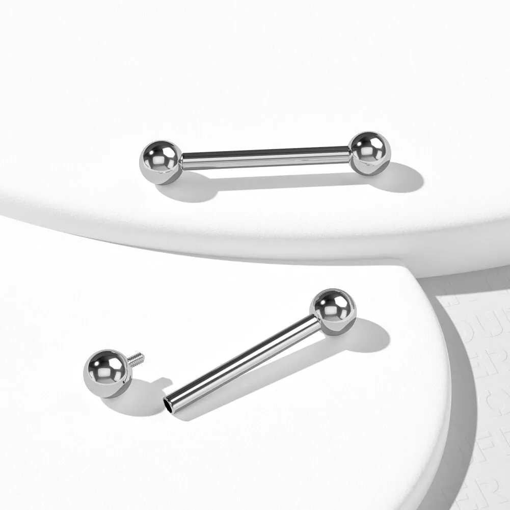 2PCS 16G Titanium Internally Threaded Nipple Rings