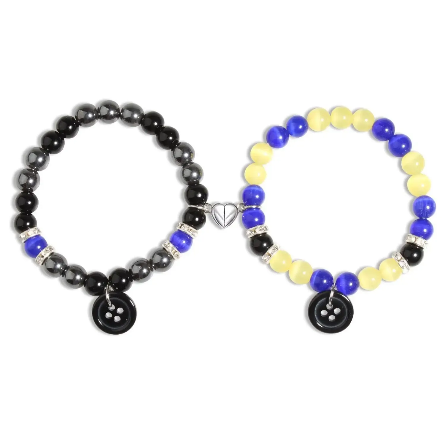 2Pcs/Set Halloween Spider Bracelet For Women Men Magnetic Heart Couple Personality Bangle Lover Festive Jewelry Accessories Gift