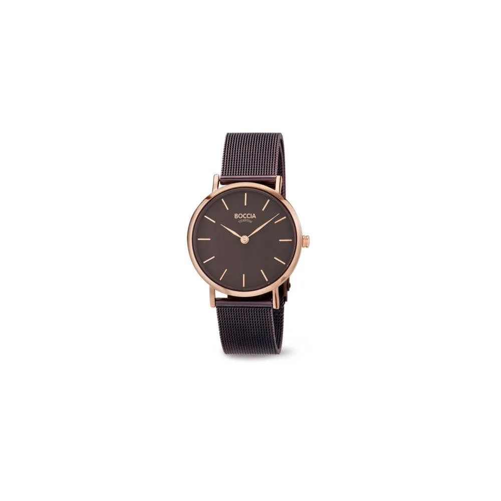 3281-04 - Ladies Chocolate & Rose Gold Titanium Watch