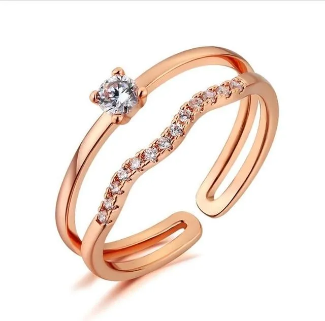 4.5mm Cubic Zirconia Women's Ring (2 colors)