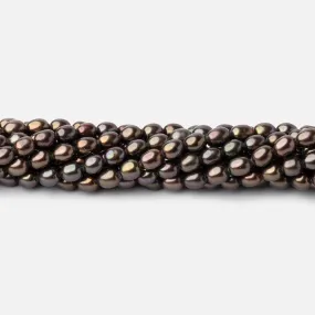 4x3mm Slate Grey Oval Pearls 15 inch 90 beads
