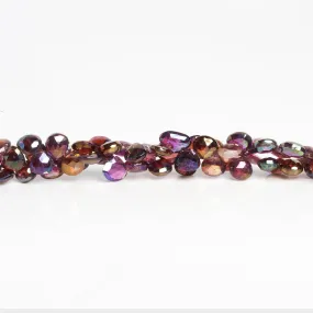 6mm Mystic Garnet Faceted Hearts 8 inch 60 beads