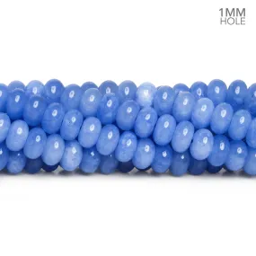 8mm Periwinkle Chalcedony Large Hole Rondelles 15 inch 77 beads