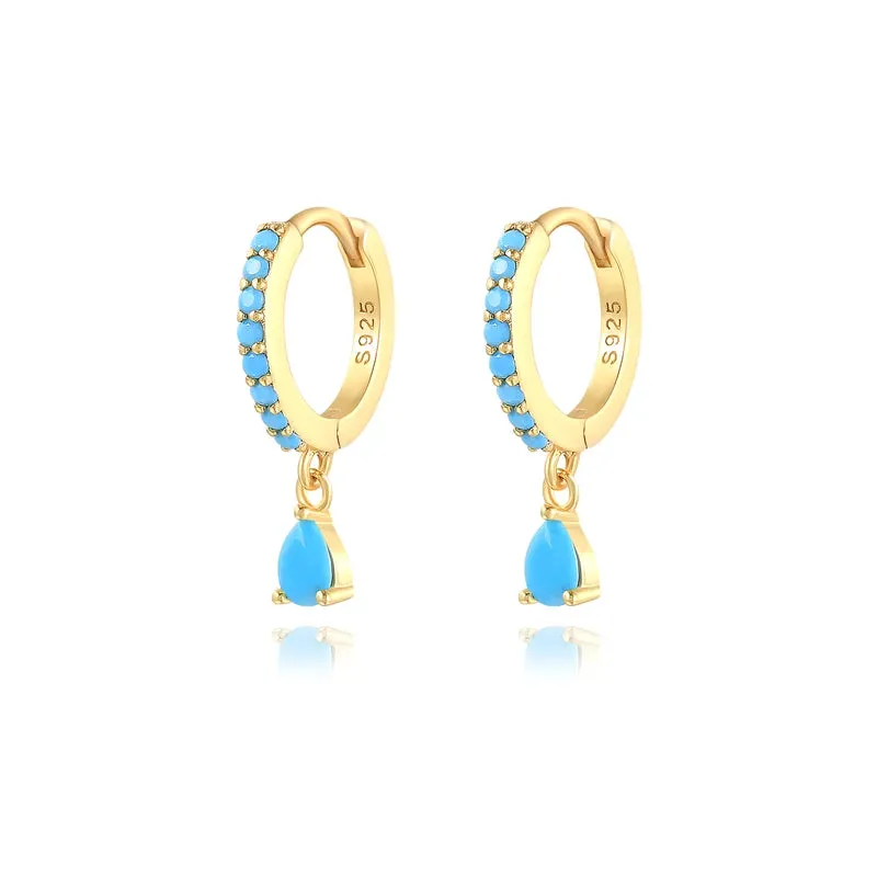 925 Silver Colorful Zirconia Drops