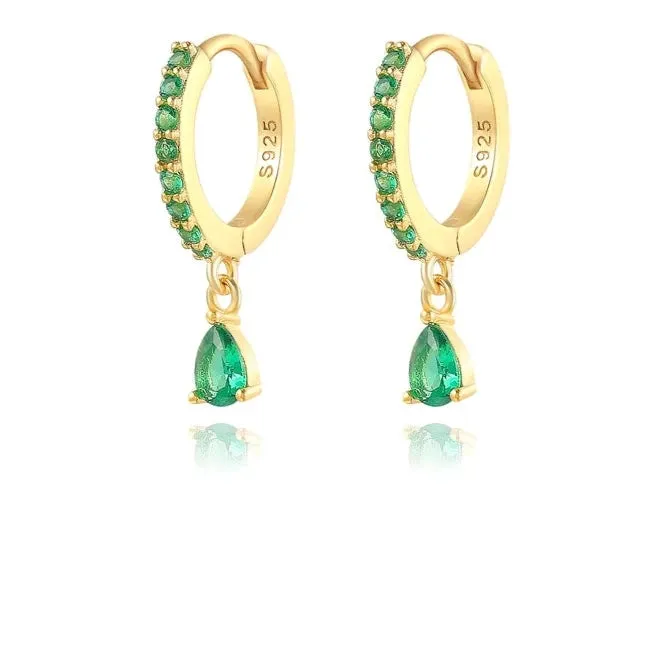 925 Silver Colorful Zirconia Drops