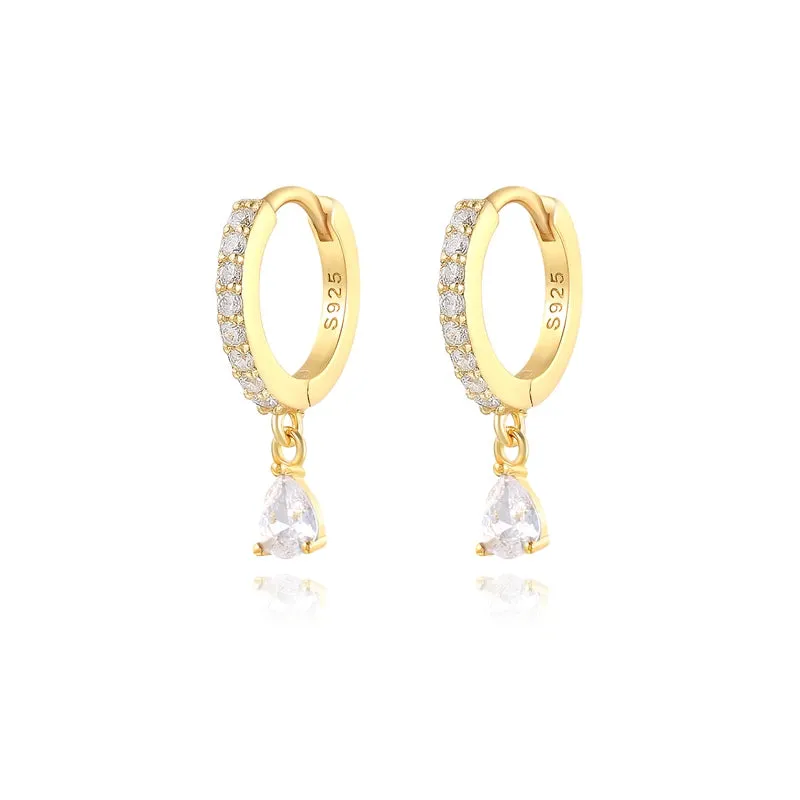 925 Silver Colorful Zirconia Drops