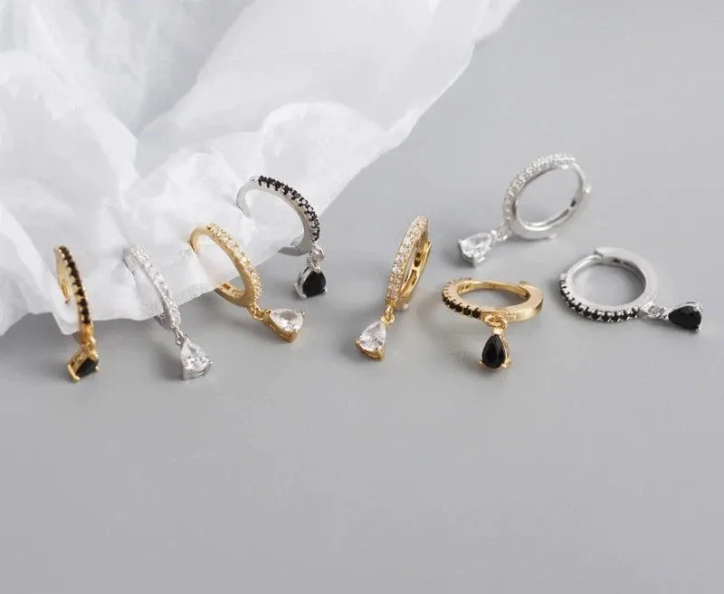 925 Silver Colorful Zirconia Drops