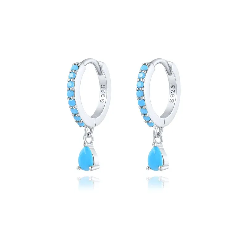 925 Silver Colorful Zirconia Drops