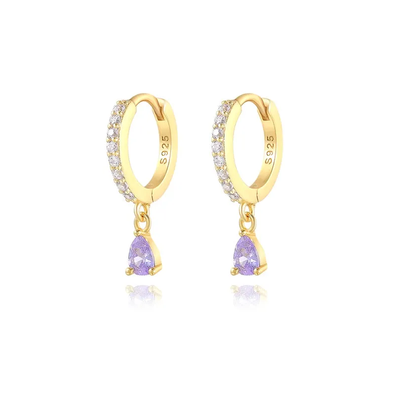 925 Silver Colorful Zirconia Drops
