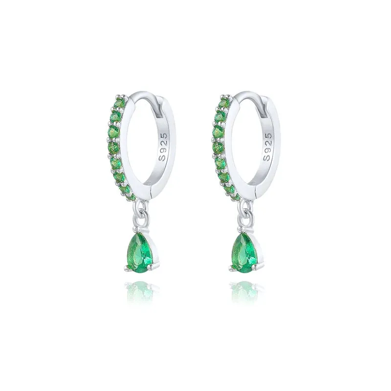 925 Silver Colorful Zirconia Drops