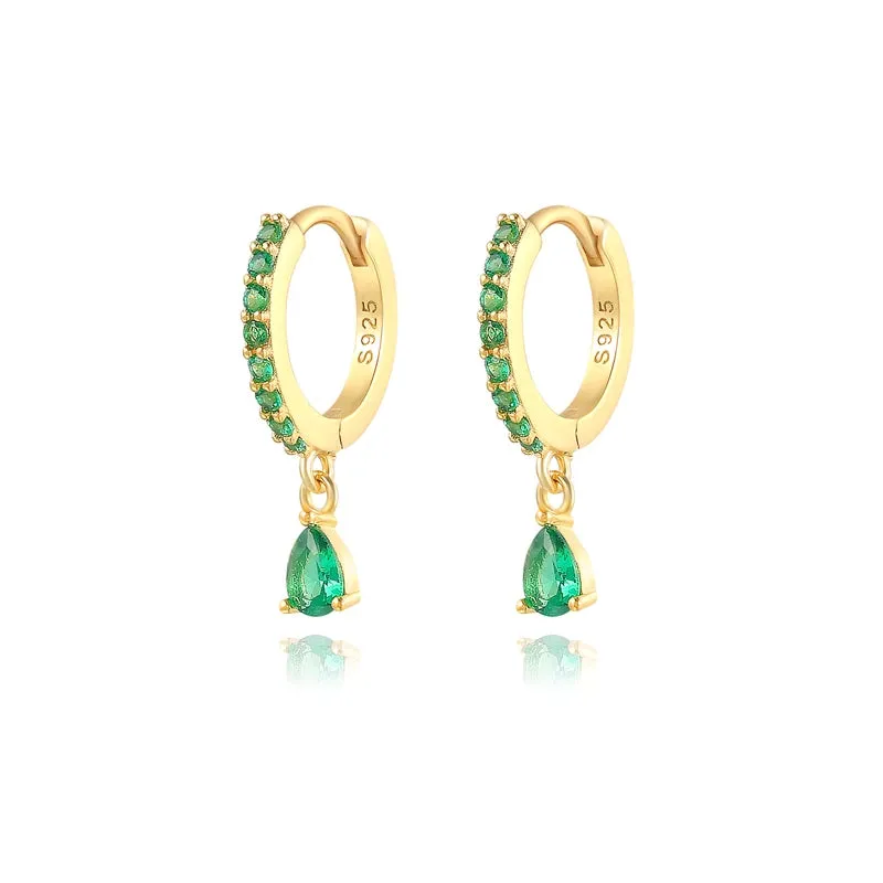 925 Silver Colorful Zirconia Drops