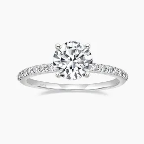 925 Sterling Silver Round Brilliant CZ Ring For Women