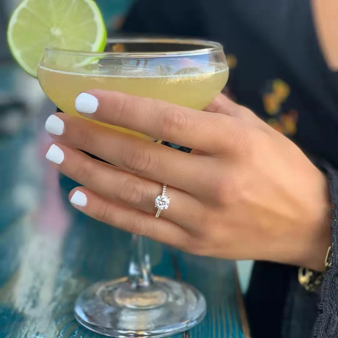 925 Sterling Silver Round Brilliant CZ Ring For Women