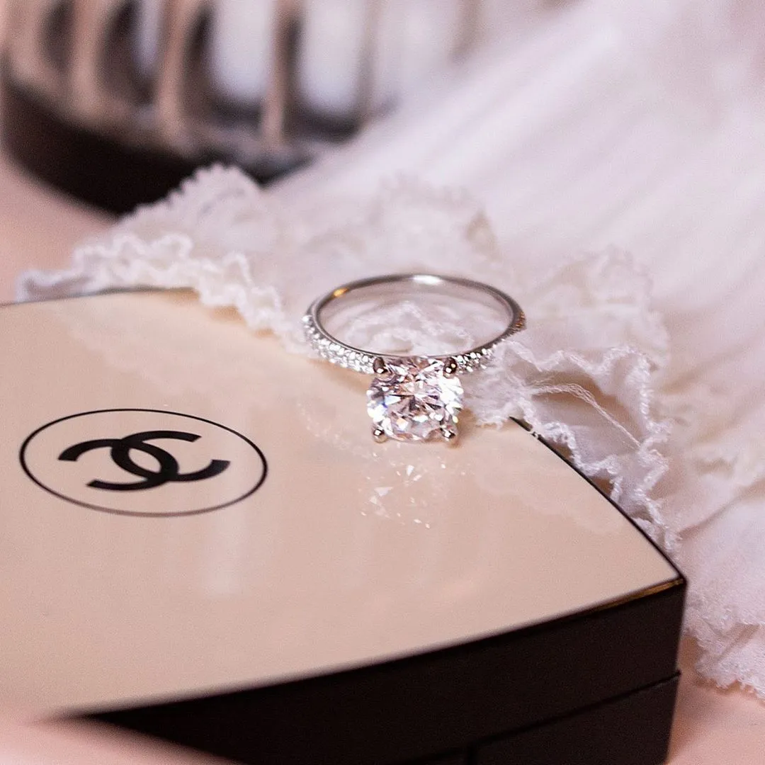 925 Sterling Silver Round Brilliant CZ Ring For Women