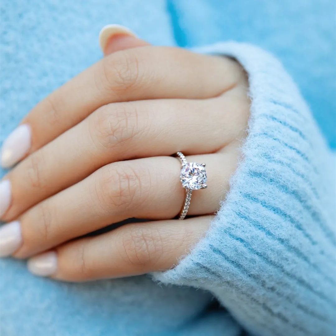 925 Sterling Silver Round Brilliant CZ Ring For Women
