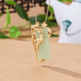 Ancient Gold Craft Elegant exquisite Magpie flower branch necklace