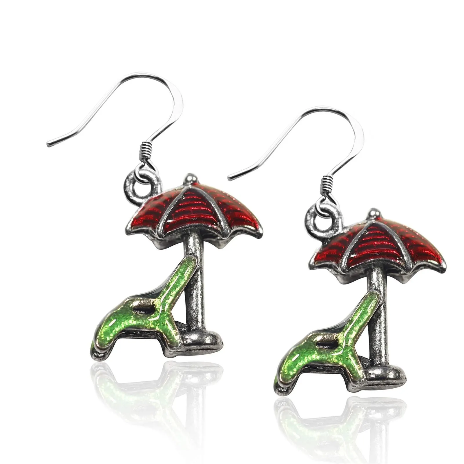Beach Chair w/Umbrella Charm Earrings