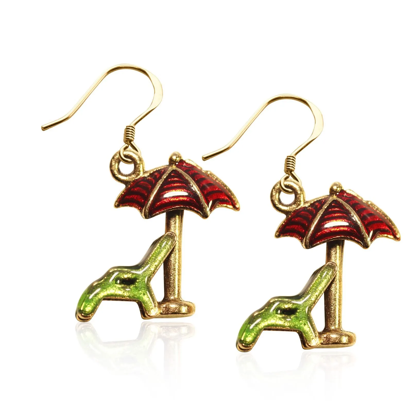 Beach Chair w/Umbrella Charm Earrings