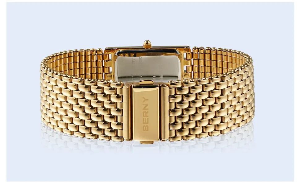 BERNY Women's Fine Fashion Premium Quality Luxury Style Gold & Gold Bracelet Watch