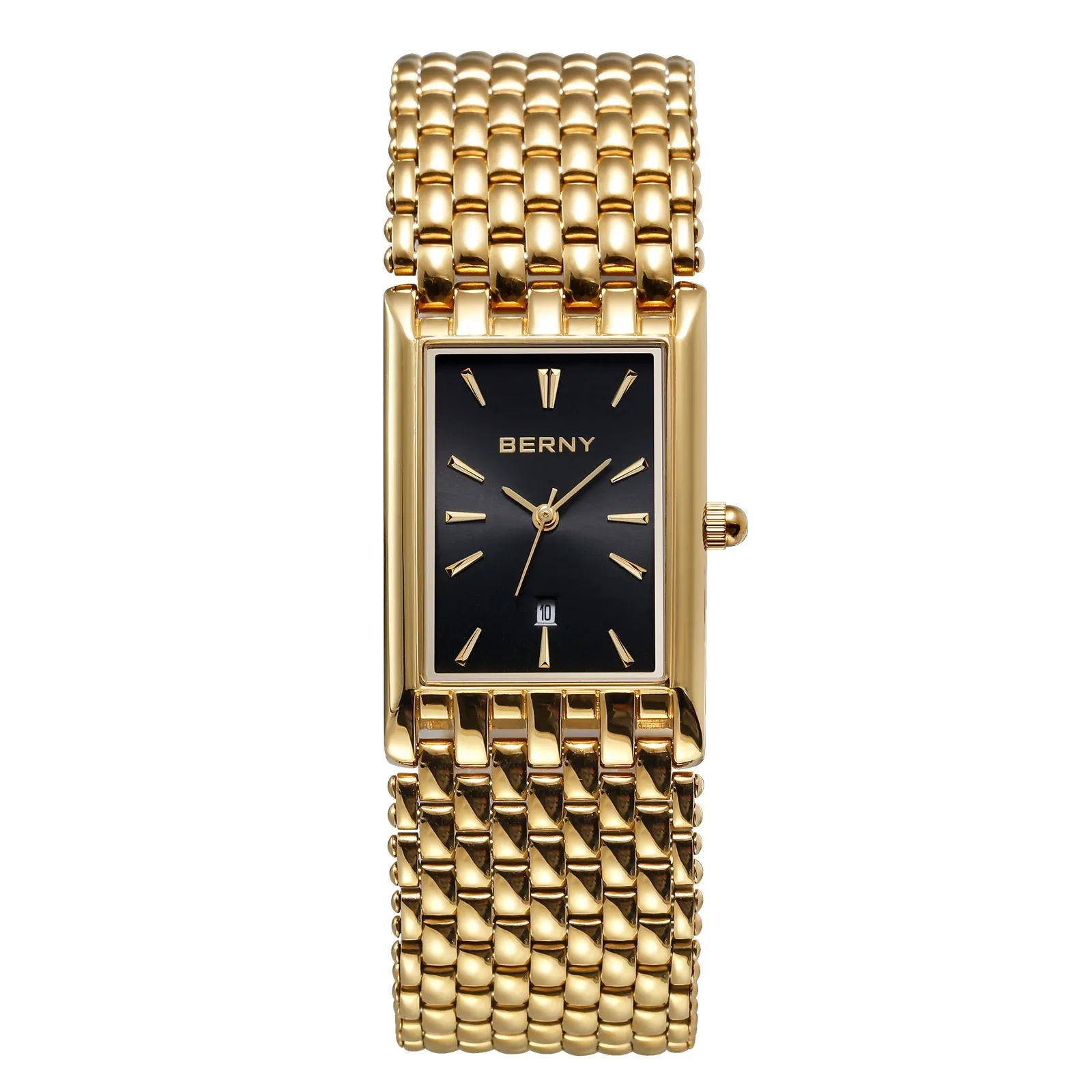 BERNY Women's Fine Fashion Premium Quality Luxury Style Gold & Gold Bracelet Watch