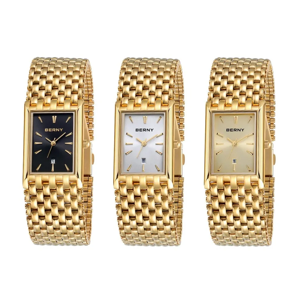 BERNY Women's Fine Fashion Premium Quality Luxury Style Gold & Gold Bracelet Watch