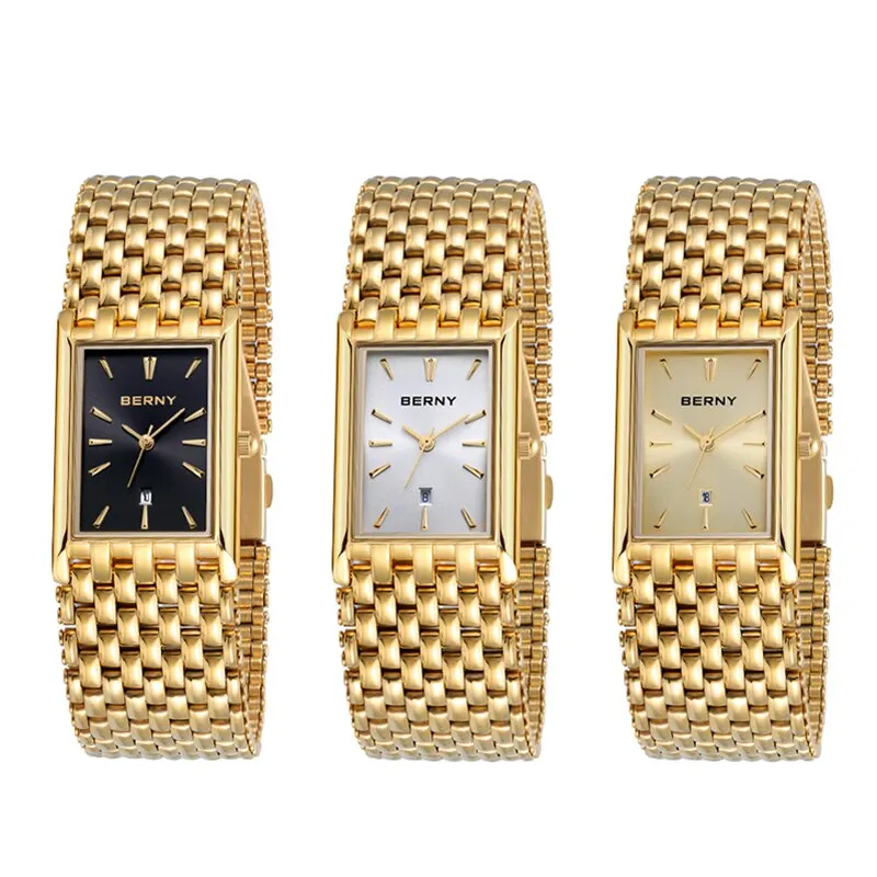 BERNY Women's Fine Fashion Premium Quality Luxury Style Gold & Gold Bracelet Watch