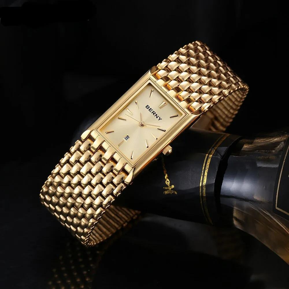 BERNY Women's Fine Fashion Premium Quality Luxury Style Gold & Gold Bracelet Watch