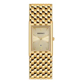 BERNY Women's Fine Fashion Premium Quality Luxury Style Gold & Gold Bracelet Watch