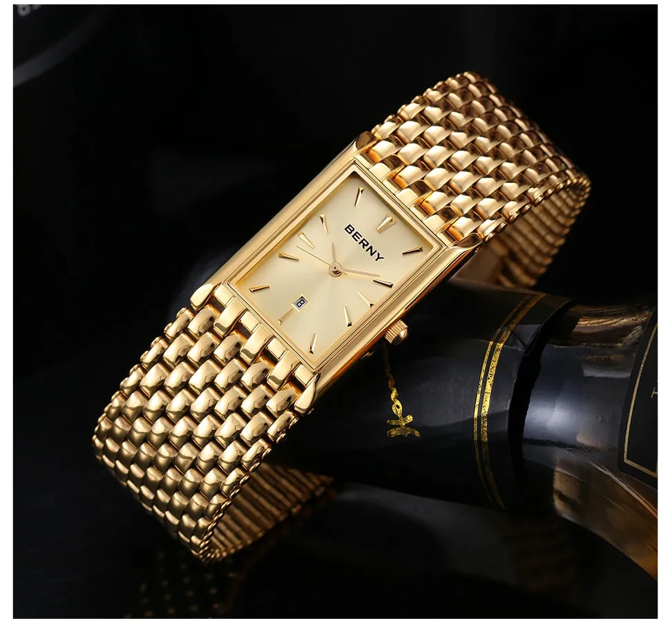 BERNY Women's Fine Fashion Premium Quality Luxury Style Gold & Gold Bracelet Watch
