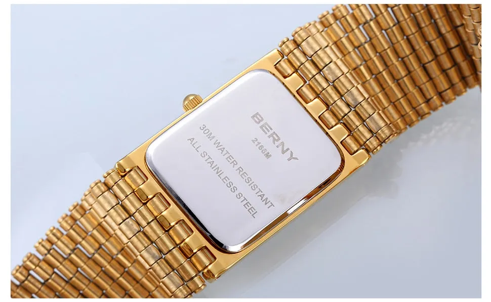BERNY Women's Fine Fashion Premium Quality Luxury Style Gold & Gold Bracelet Watch