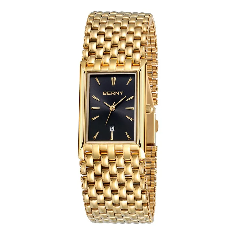 BERNY Women's Fine Fashion Premium Quality Luxury Style Gold & Gold Bracelet Watch