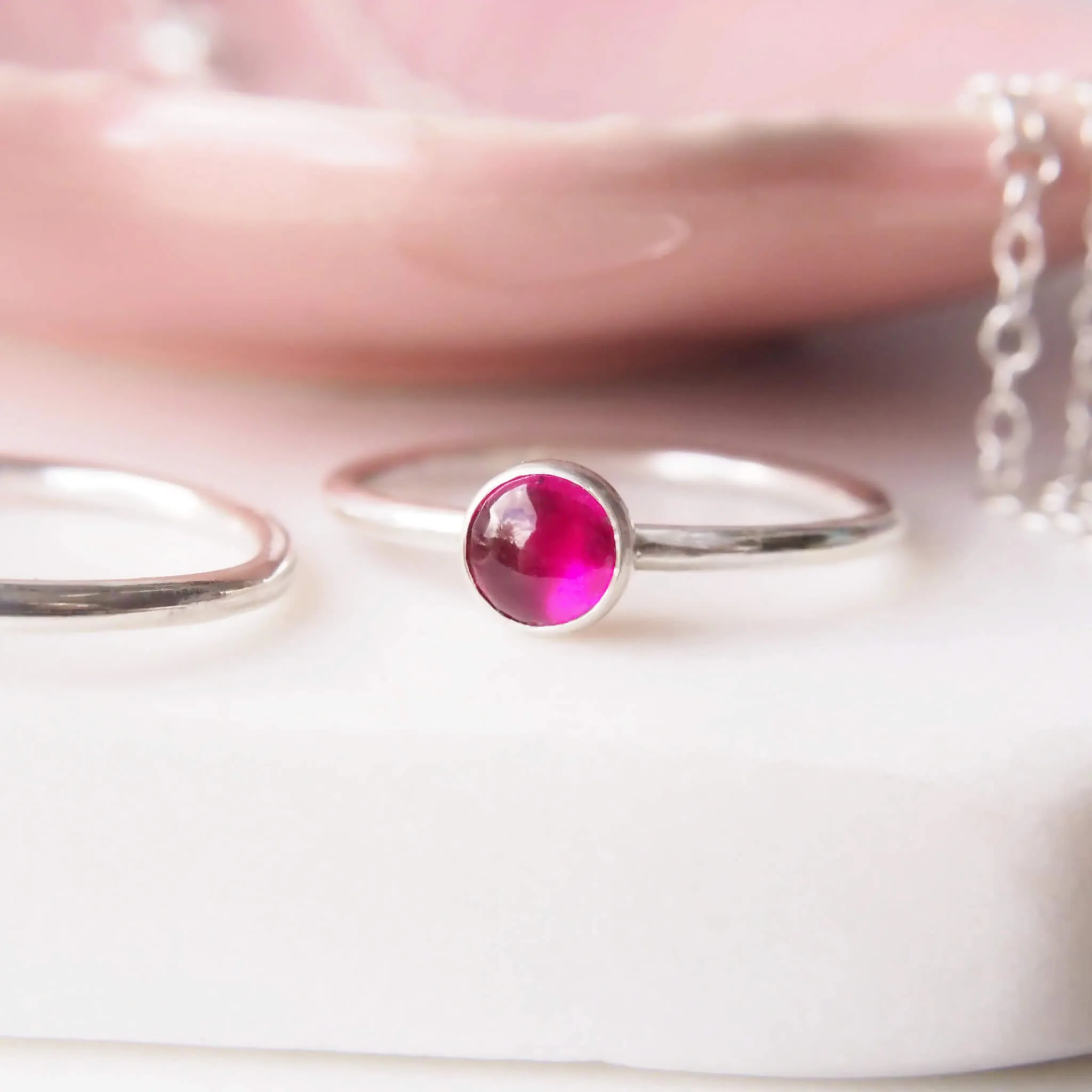 Birthstone Stacker Ring - Large 5mm Gemstone