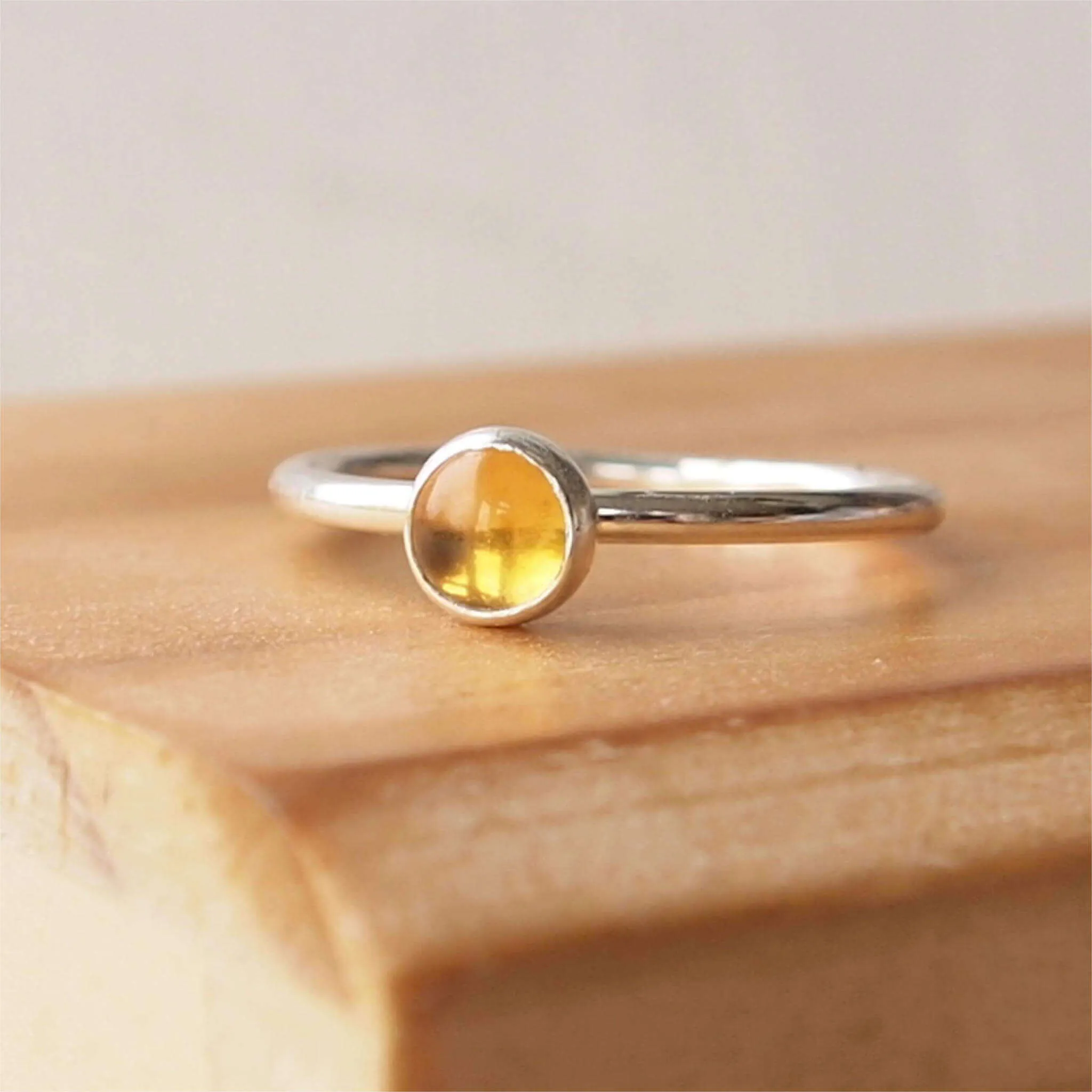 Birthstone Stacker Ring - Large 5mm Gemstone