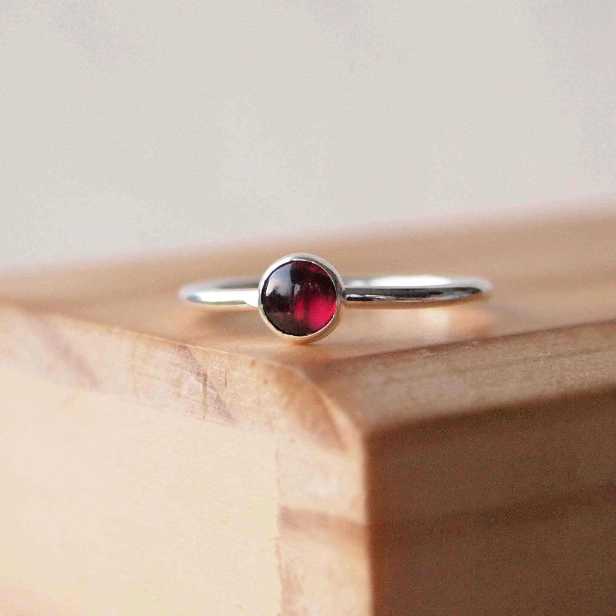 Birthstone Stacker Ring - Large 5mm Gemstone