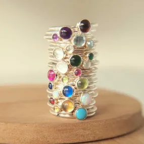 Birthstone Stacker Ring - Large 5mm Gemstone