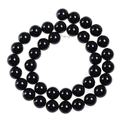 Black Natural Agate Loose Beads 6mm Round Stone Beads for Making Bracelets Jewelry Approxi 62/pcs